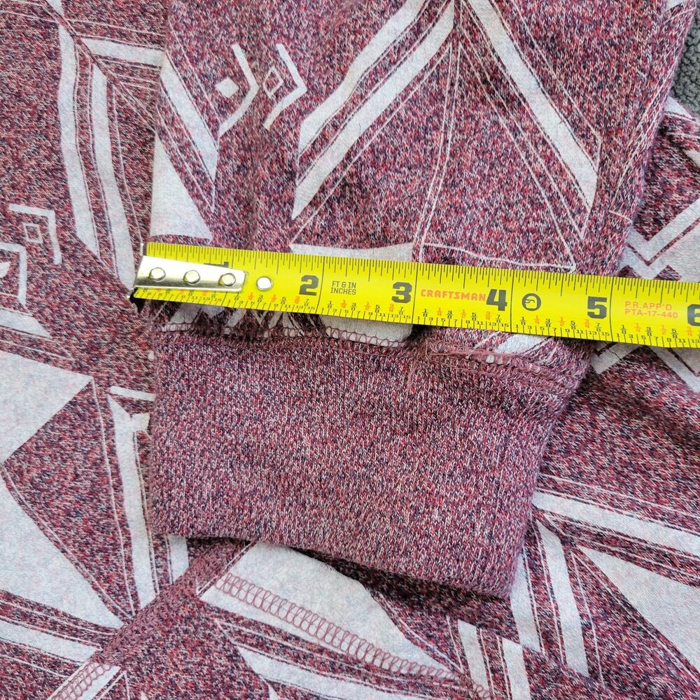 ON THE BYAS Hoodie Mens XL Red Aztec Pattern Skater Punk Beach Chill Cotton - Picture 6 of 16